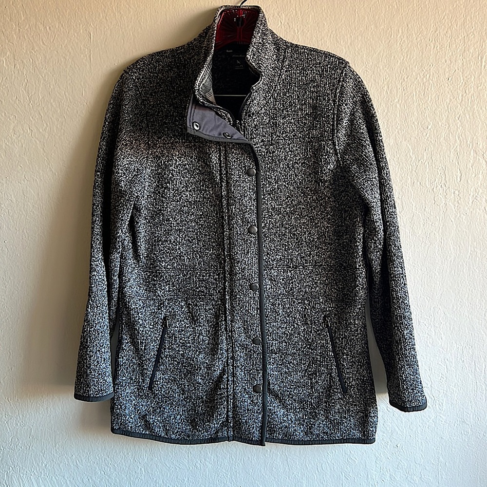 Eddie Bauer Women's Dark Grey Sweater Fleece Full Zip